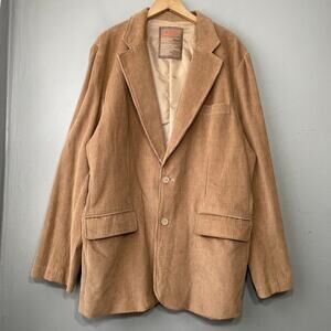 Machine Clothing Company Mens Size Tan Corduroy Jacket Sport Coat Y2K Academia